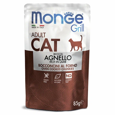 Влажный корм Cat Grill для взрослых кошек из кролика паучи 85г Monge