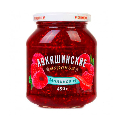 Варенье Лукашинское малиновое, 450гр.