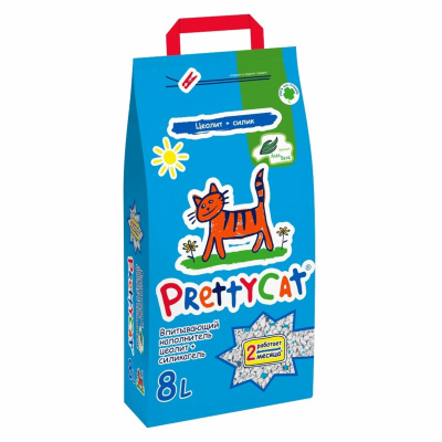 Наполнитель PrettyCat впитывающий глиняный Naturel с ароматом алоэ 4кг.(8 л.)