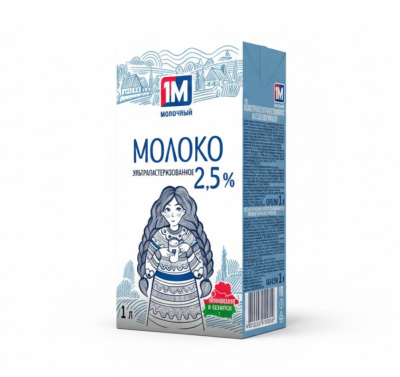 Молоко 1М Молочный ультрапастеризованное 2,5% 1л тетра-брик Молочный гостинец 