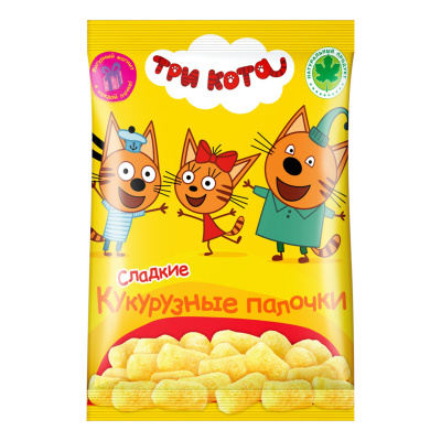 Кукурузные палочки КРАНЧ ТАЙМ Три кота 75г