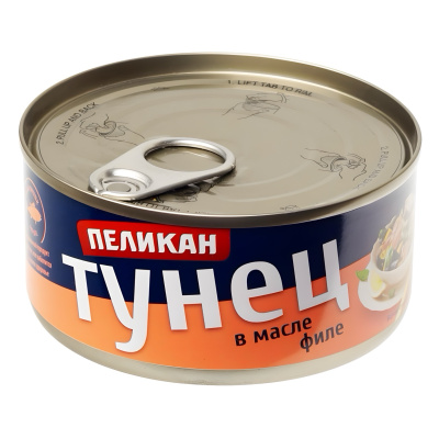 Тунец филе в масле 185гр. ж/б ТМ Пеликан, Тайланд