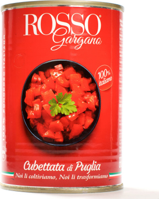 Томаты Rosso Gargano Cubetti нарезанные кубиками в собственном соку 400гр