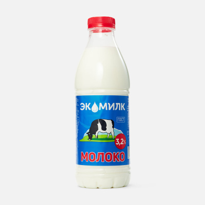 Молоко ЭКОМИЛК 3,2% 900мл пэт