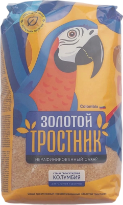 Сахар тростниковый нерафинированный 900 г Золотой Тростник