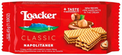 Вафли Loacker Наполитанер, 90 гр.   
