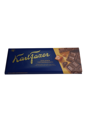 Шоколад молочный Карл Фазер с крошкой из соленой мягкой карамели 180гр.