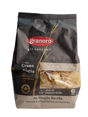 Макаронные изделия из твердых сортов пшеницы GranOro Dedicato №134 Pappardelle Паппарделле, 500 г 