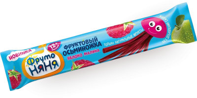 Фруктовые осьминожки ФрутоНяня из яблок и малины 16 гр.