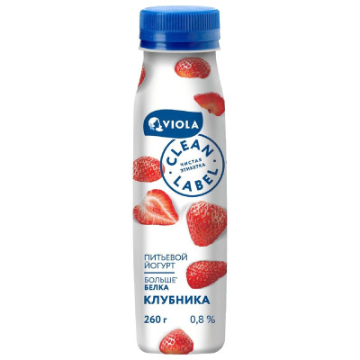 Йогурт ВИОЛА Клубника 0,8% 260г