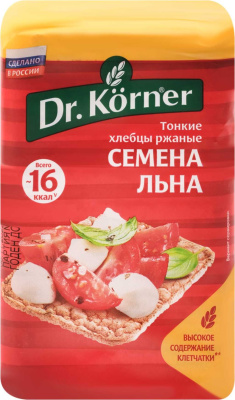 Хлебцы ДОКТОР КОРНЕР Ржаные семена льна 100г