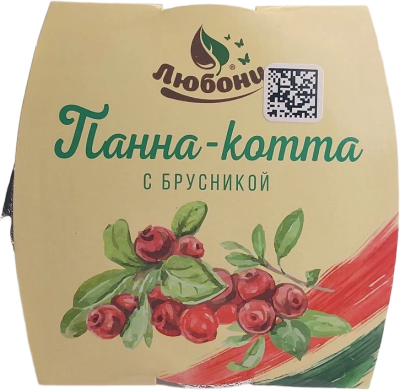 Десерт ЛЮБОНИ панна-котта с ягодой брусники 120г