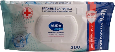 Влажные салфетки АУРА 200шт